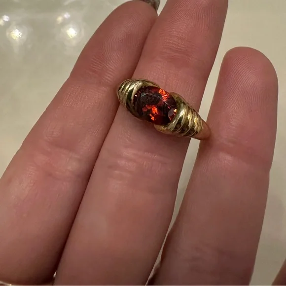 Heirloom Garnet solid 10k yellow gold Ring